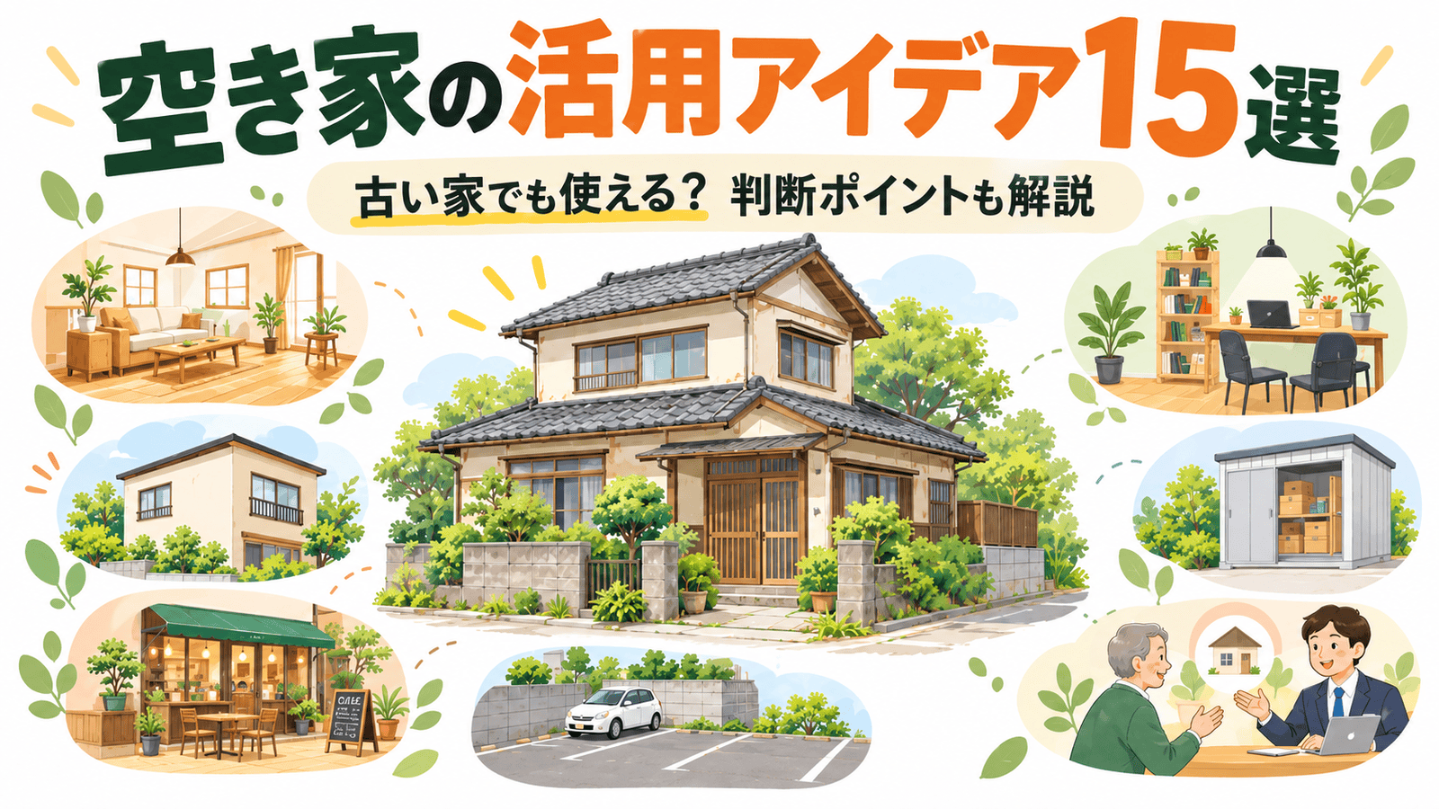 空き家の活用アイデア15選!古い家でも使える?5つの判断基準を解説